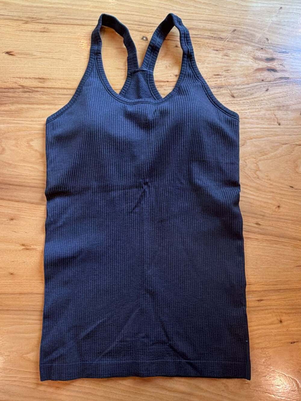 Lululemon Ebb to Street Tank Size 6 Black Ribbed Racerback